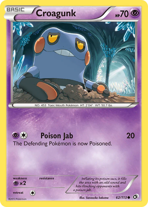 Croagunk (62/113) [Black & White: Legendary Treasures] - for just $0.10! 