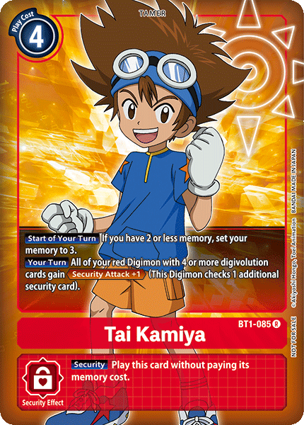 Tai Kamiya [BT1-085] (Buy-A-Box Promo) [Release Special Booster Ver.1.0 Promos] - Just $1.95! Shop now at Retro Gaming of Denver