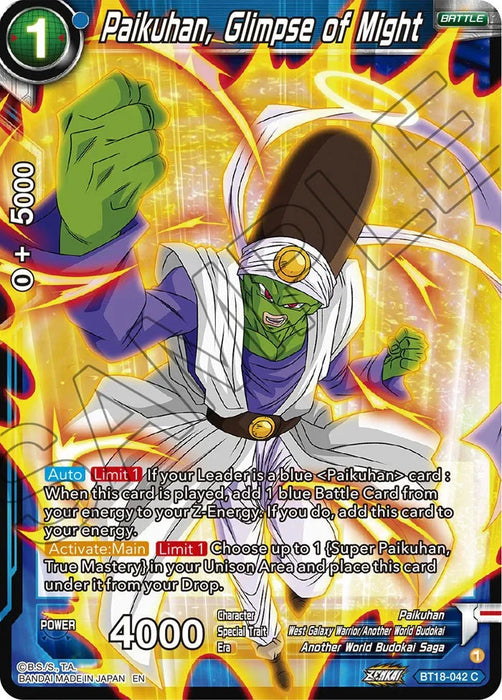 Paikuhan, Glimpse of Might (BT18-042) [Dawn of the Z-Legends] - for just $0.10! 