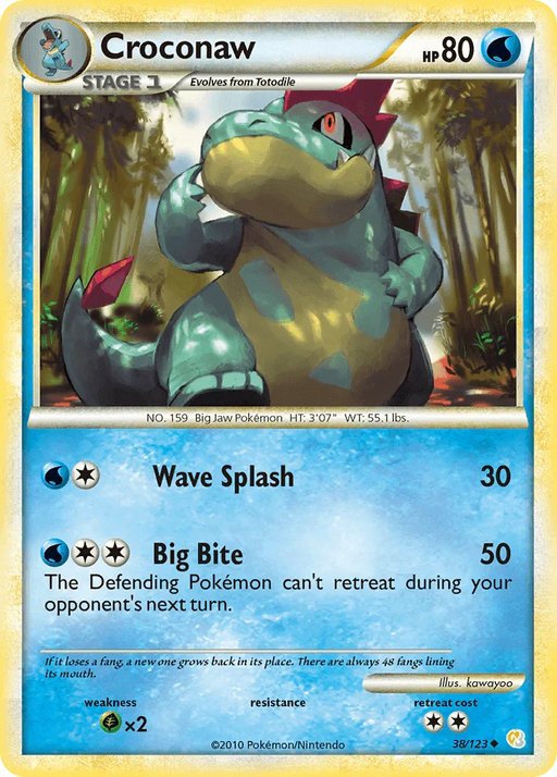 Croconaw (38/123) [HeartGold & SoulSilver: Base Set] - for just $0.60! 