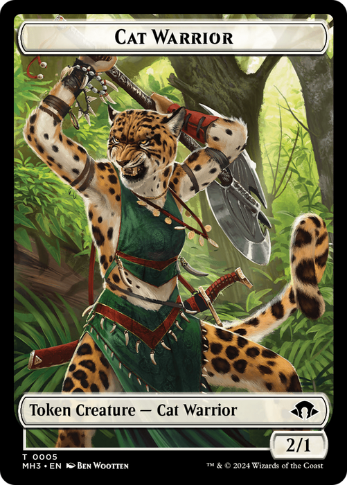 Cat Warrior // Energy Reserve Double-Sided Token [Modern Horizons 3 Tokens] - Just $0.35! Shop now at Retro Gaming of Denver