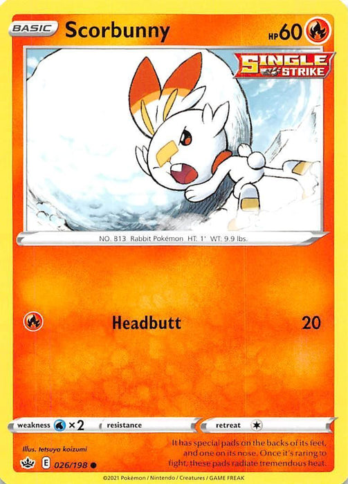 Scorbunny (026/198) [Sword & Shield: Chilling Reign] - for just $0.10! 