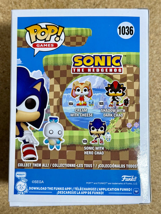 Funko Pop! Games Sonic With Chao #1036 Sonic the Hedgehog 2024 Sega - for just $13! 