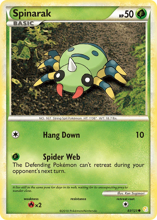 Spinarak (83/123) [HeartGold & SoulSilver: Base Set] - for just $0.15! 