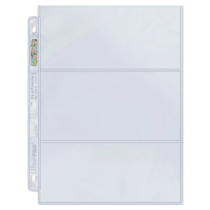 Ultra PRO: Platinum Hologram 3-Pocket Pages - 3-Holes (3.5" x 7.5" / 100-Pack) - for just $0! 