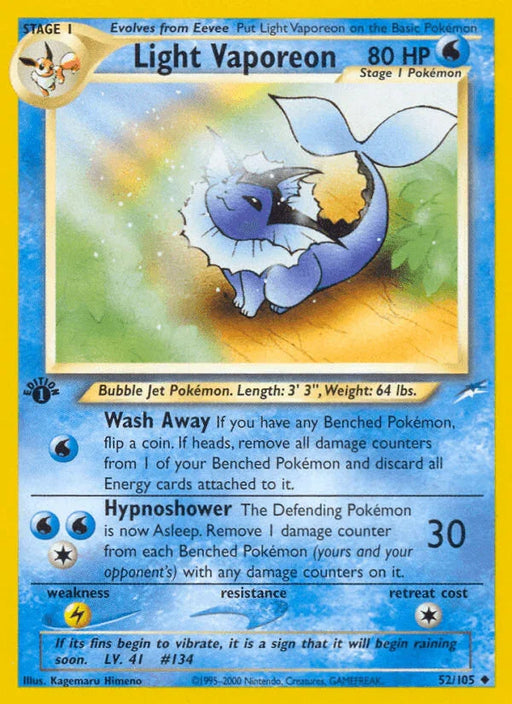 Light Vaporeon (52/105) [Neo Destiny 1st Edition] - for just $11.30! 