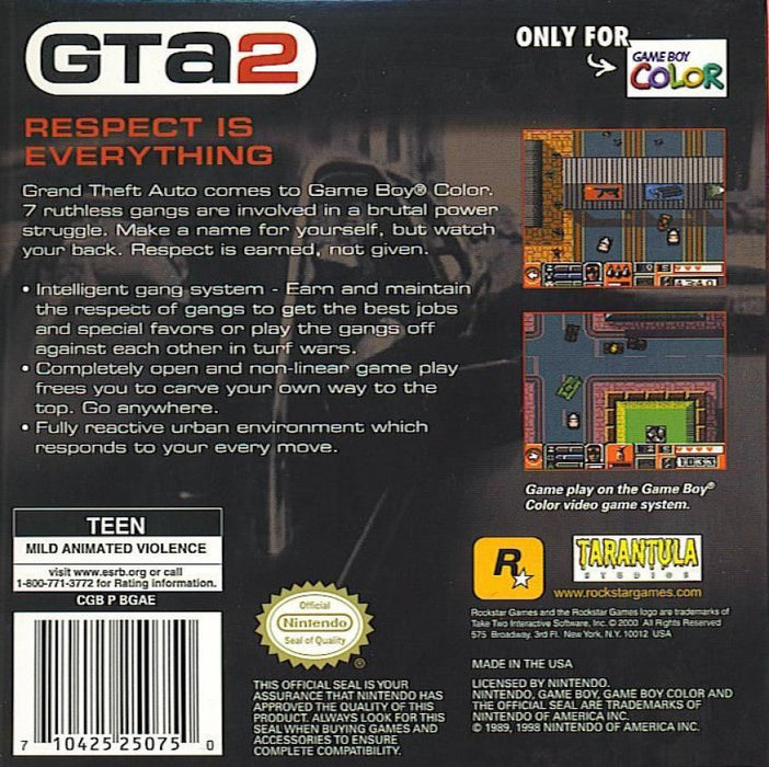 Grand Theft Auto 2 (GTA2) – Game Boy Color (GBC) - for just $51.99! 