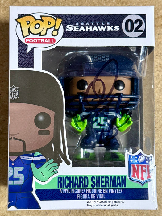 Richard Sherman Signed NFL Seattle Seahawks Vaulted Funko Pop! #02 With JSA COA - for just $275! 
