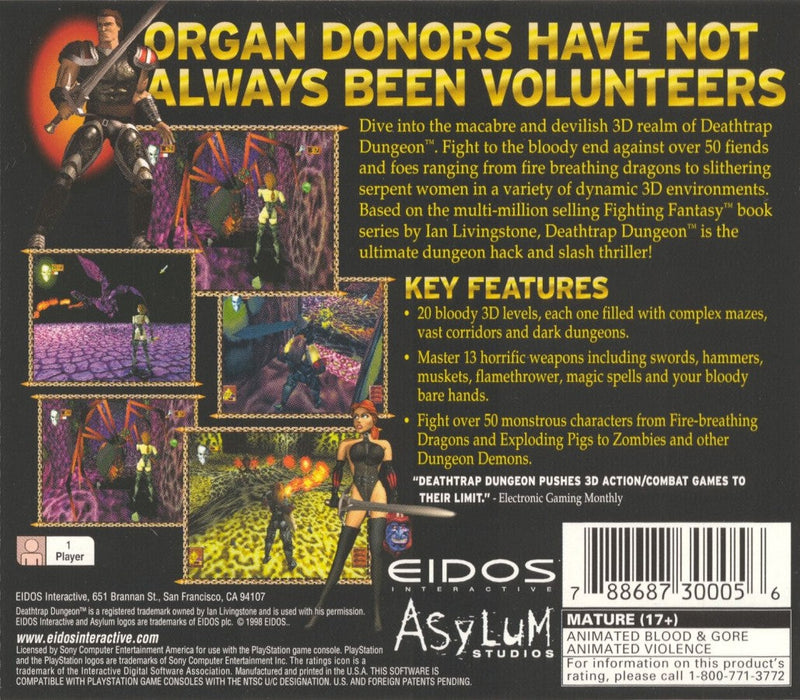 Deathtrap Dungeon – PlayStation 1 (PS1) - for just $0! 
