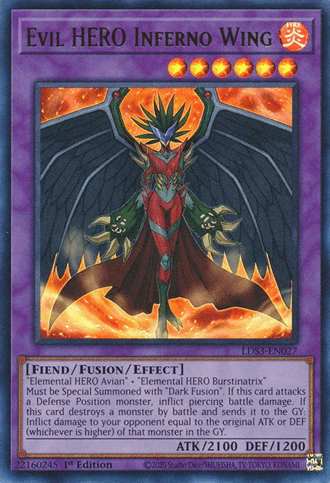 Evil HERO Inferno Wing [LDS3-EN027] Ultra Rare - for just $0.10! 