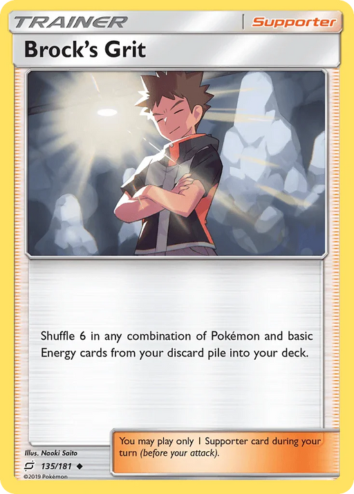 Brock's Grit (135/181) [Sun & Moon: Team Up] - for just $0.10! 
