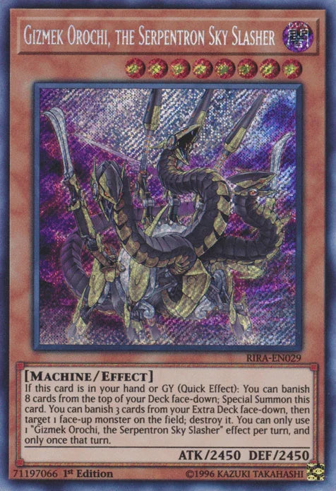 Gizmek Orochi, the Serpentron Sky Slasher [RIRA-EN029] Secret Rare - for just $0.40! 