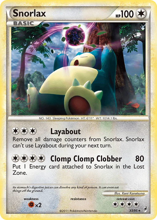 Snorlax (33/95) [HeartGold & SoulSilver: Call of Legends] - for just $9.55! 