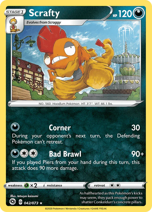 Scrafty (042/073) [Sword & Shield: Champion's Path] - for just $0.10! 