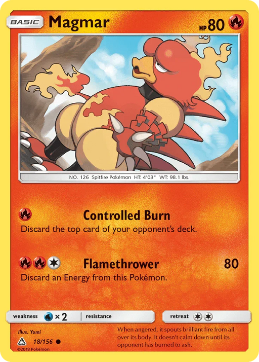 Magmar (18/156) [Sun & Moon: Ultra Prism] - for just $0.10! 