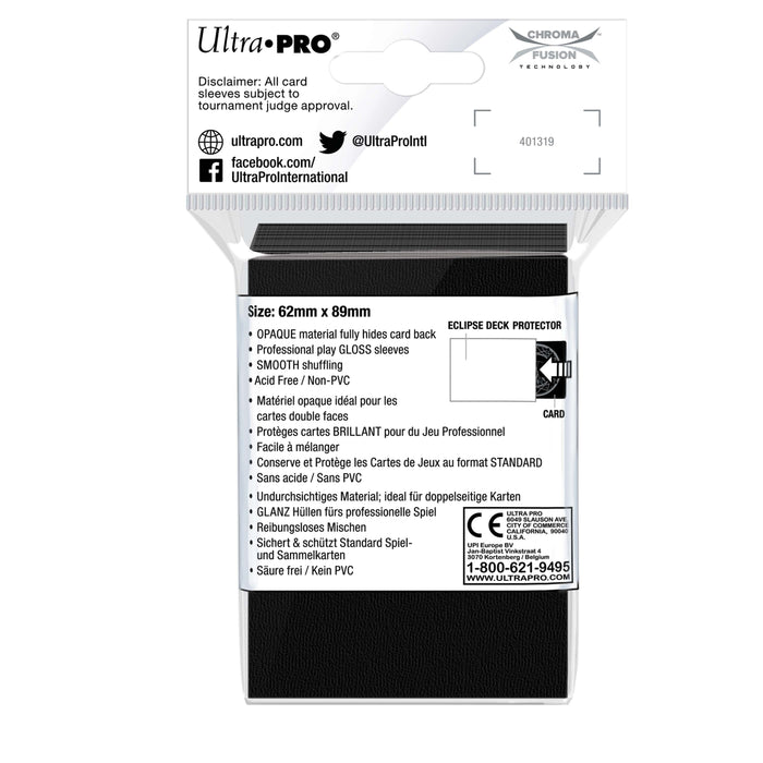 Ultra PRO: Small 60ct Sleeves - Eclipse Gloss (Jet Black) - Just $0! Shop now at Retro Gaming of Denver