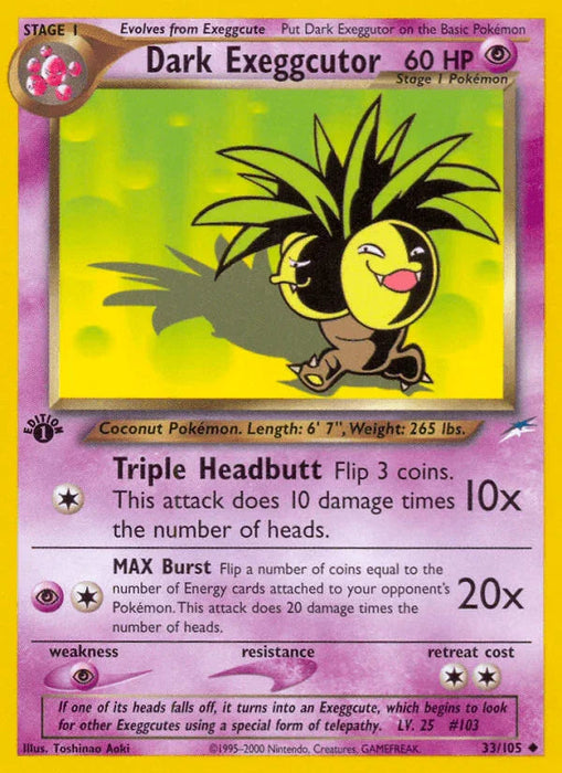 Dark Exeggutor (33/105) [Neo Destiny 1st Edition] - for just $3.20! 