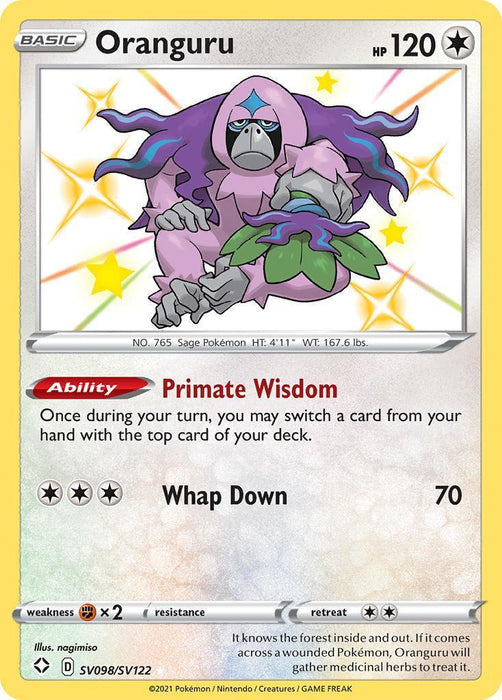 Oranguru (SV098/SV122) [Sword & Shield: Shining Fates] - for just $0.85! 