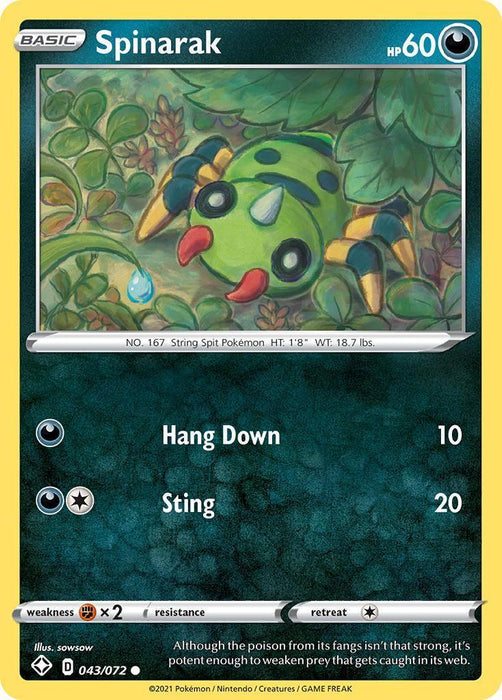 Spinarak (043/072) [Sword & Shield: Shining Fates] - for just $0.10! 