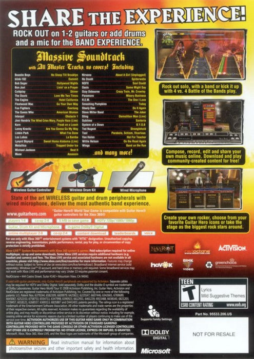 Guitar Hero: World Tour – Xbox 360 (X360) - for just $0! 