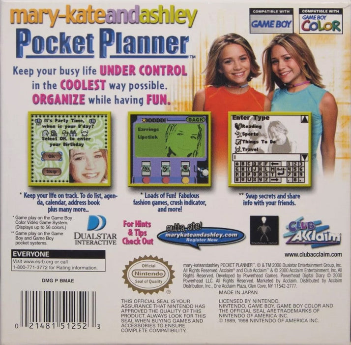 Mary-Kate and Ashley: Pocket Planner – Game Boy Color (GBC) - for just $7.99! 