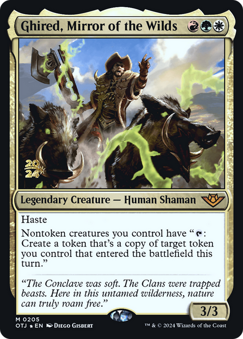 Ghired, Mirror of the Wilds (PRE-205) - Outlaws of Thunder Junction Promos Foil - for just $0.53! 