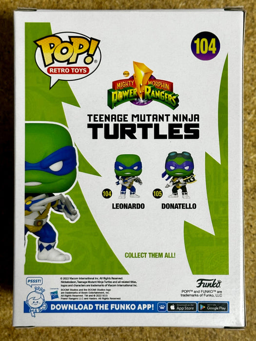 Funko Pop! Retro Toys Leonardo #104 Ninja Turtles X Blue Power Ranger 2022 SDCC Toy Tokyo Exclusive - for just $20! 