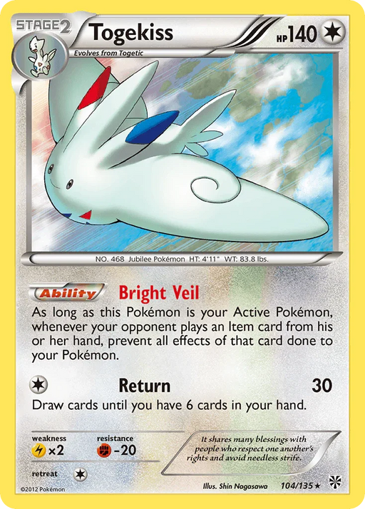 Togekiss (104/135) [Black & White: Plasma Storm] - for just $1.25! 