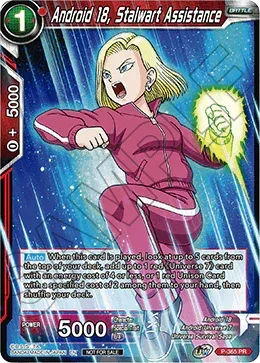 Android 18, Stalwart Assistance (Unison Warrior Series Boost Tournament Pack Vol. 7) (P-365) [Tournament Promotion Cards] - for just $2! 