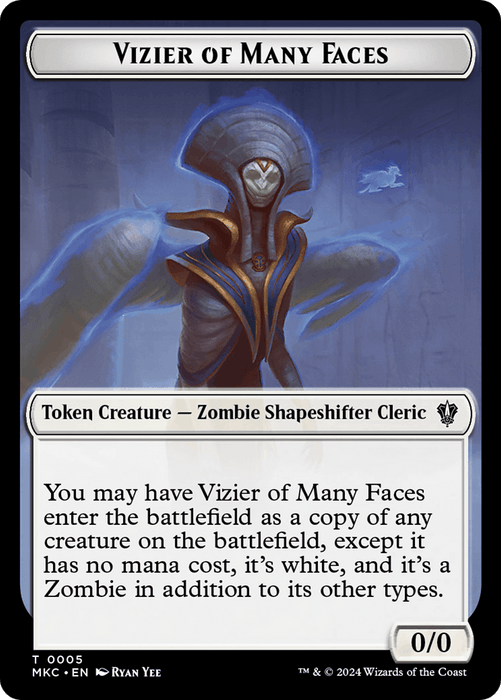 Vizier of Many Faces // Zombie Double-Sided Token [Murders at Karlov Manor Commander Tokens] - Just $0.10! Shop now at Retro Gaming of Denver