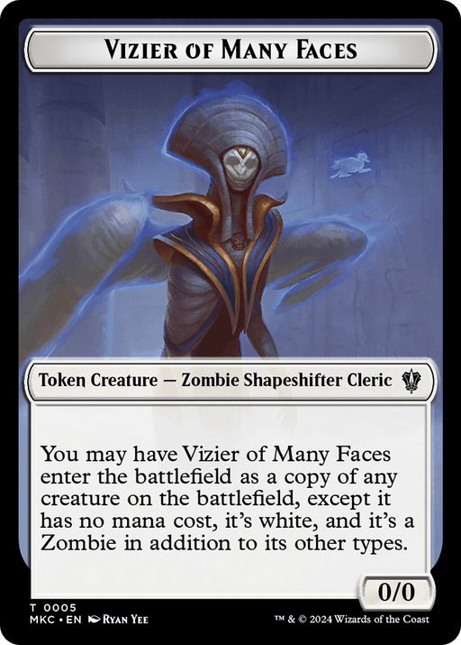 Vizier of Many Faces // Zombie Double-Sided Token [Murders at Karlov Manor Commander Tokens] - Just $0.10! Shop now at Retro Gaming of Denver