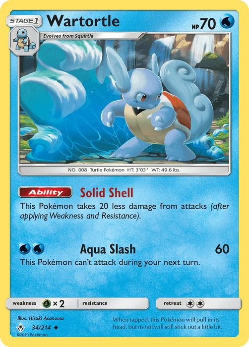 Wartortle (34/214) [Sun & Moon: Unbroken Bonds] - for just $0.25! 