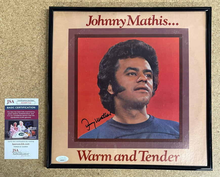 Johnny Mathis Signed & Framed “Warm And Tender” Vinyl With JSA COA - for just $100! 