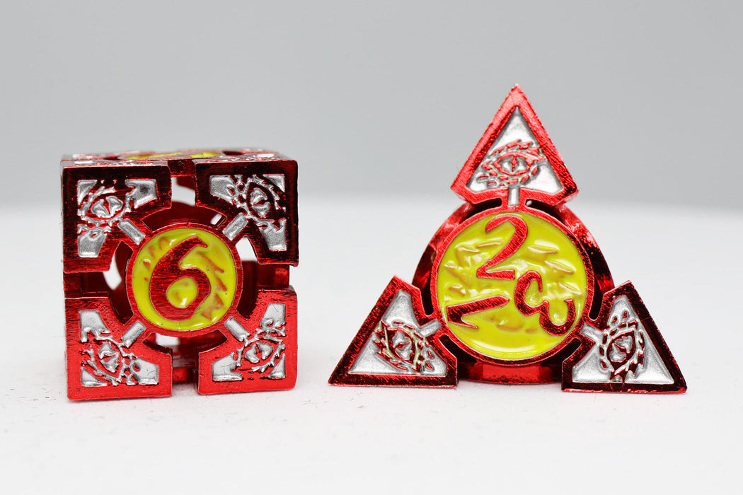 Oculus: Ablaze - Metal RPG Dice Set - for just $64.99! 