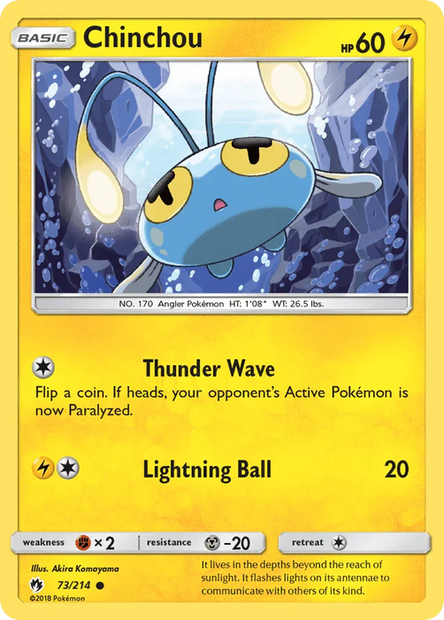 Chinchou (73/214) [Sun & Moon: Lost Thunder] - for just $0.10! 