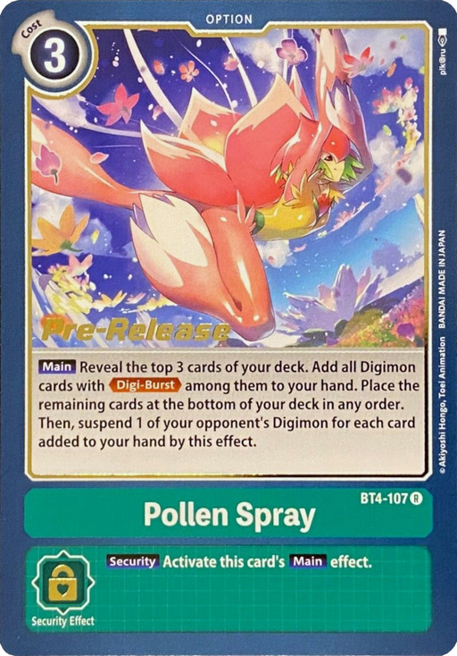 Pollen Spray [BT4-107] [Great Legend Pre-Release Promos] - Just $0.09! Shop now at Retro Gaming of Denver