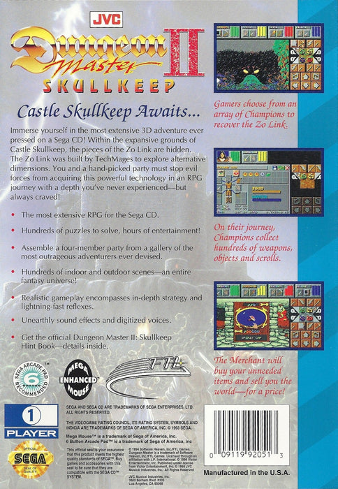 Dungeon Master II: The Legend of Skullkeep – Sega CD (SCD) - for just $0! 