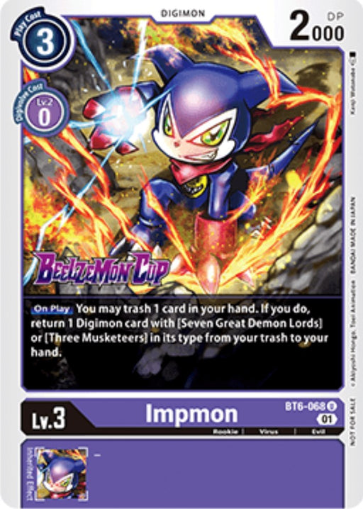 Impmon [BT6-068] (Beelzemon Cup Participation) [Starter Deck: Beelzemon Advanced Deck Set Promos] - Just $0.15! Shop now at Retro Gaming of Denver