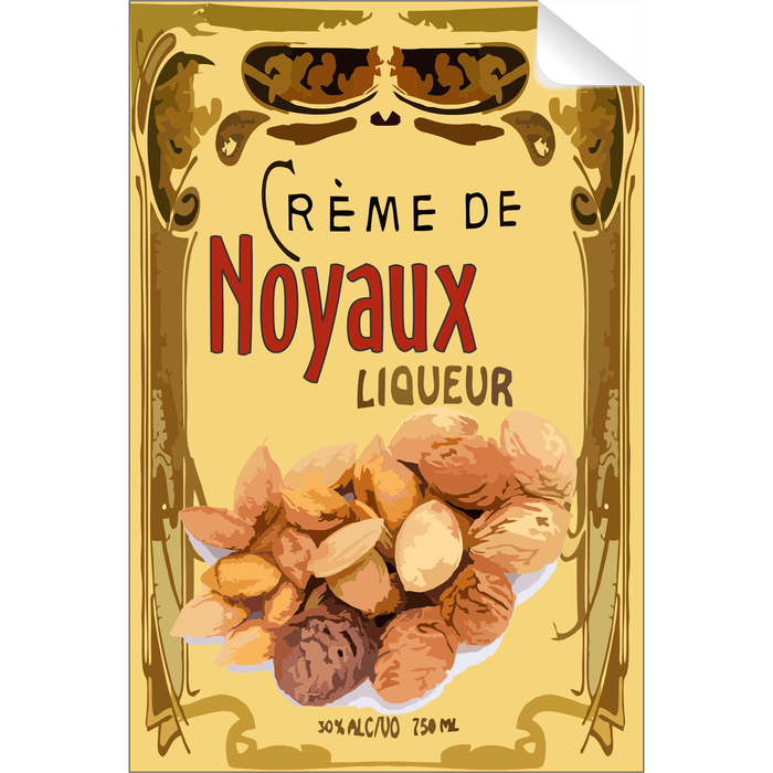 Creme De Noyaux Single Self Adhesive Label - License and Royalty Free for Film Use - for just $3! 