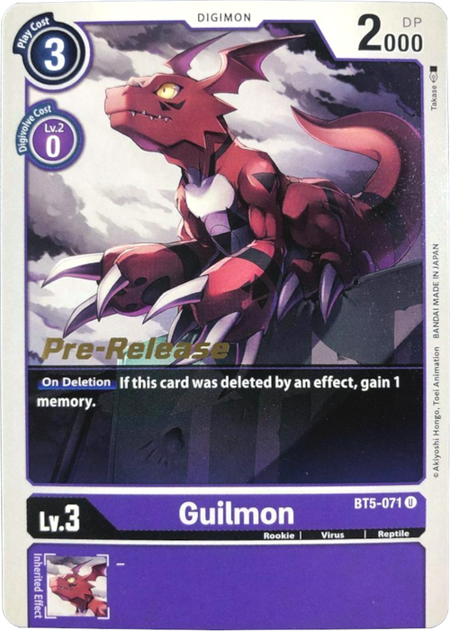 Guilmon [BT5-071] [Battle of Omni Pre-Release Promos] - Just $0.20! Shop now at Retro Gaming of Denver