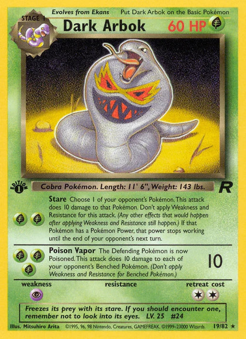 Dark Arbok (19/82) [Team Rocket 1st Edition] - for just $1.70! 