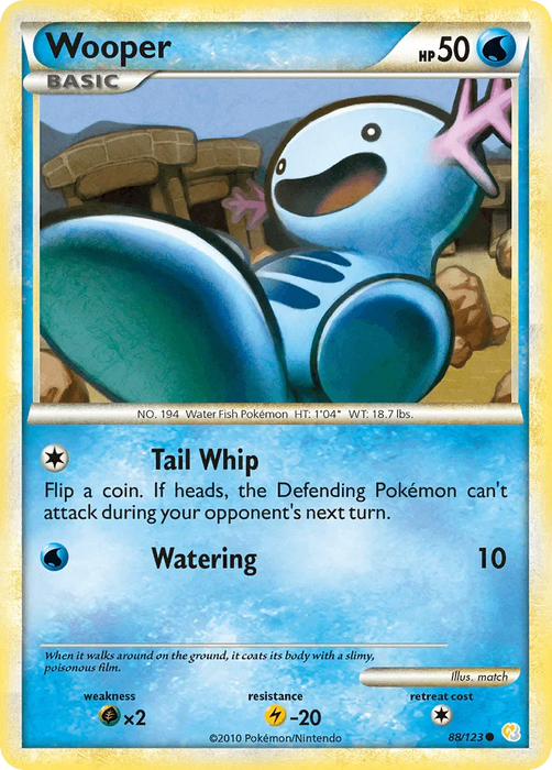 Wooper (88/123) [HeartGold & SoulSilver: Base Set] - for just $1.05! 