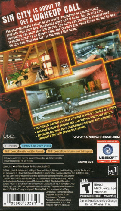Tom Clancy's Rainbow Six: Vegas – PlayStation Portable (PSP) - for just $8.99! 