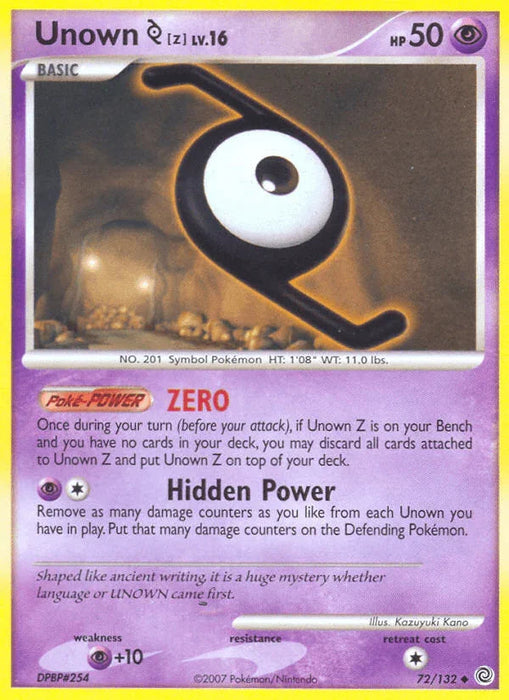 Unown Z (72/132) [Diamond & Pearl: Secret Wonders] - for just $0.70! 