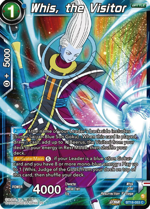 Whis, the Visitor (BT18-053) [Dawn of the Z-Legends] - for just $0.10! 