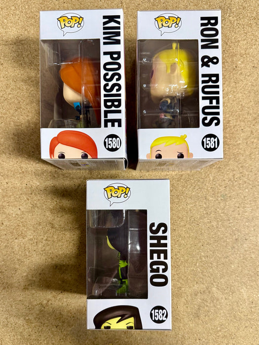 Funko Pop! Disney Kim Possible, Ron Stoppable & Shego Kim Possible 2025 Set Of 3 - for just $40! 