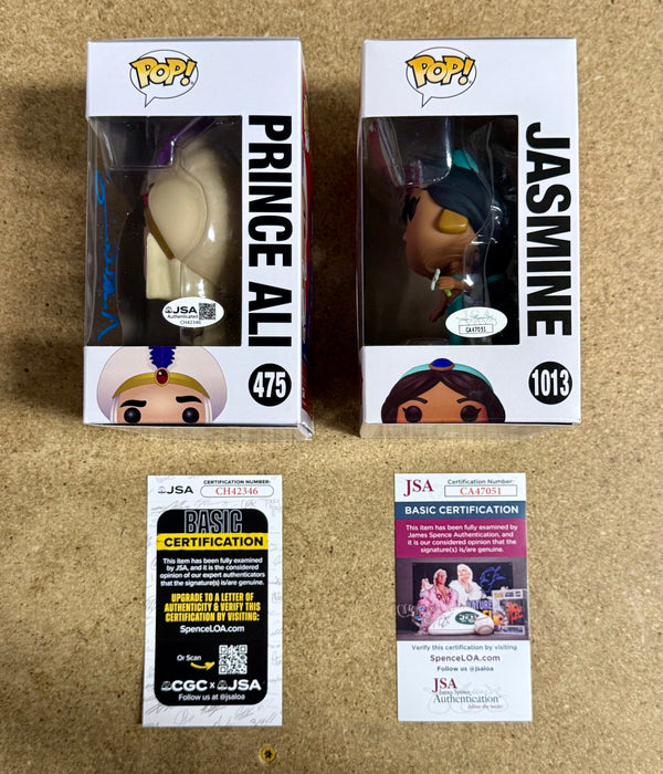Linda Larkin & Scott Weinger Signed Disney Aladdin (Prince Ali) & Princess Jasmine Funko Pop! With JSA COA - for just $200! 