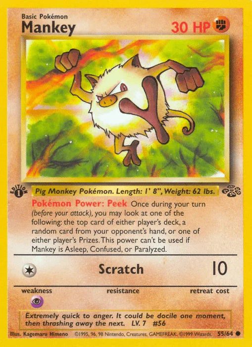 Mankey (55/64) [Jungle 1st Edition] - for just $0.40! 