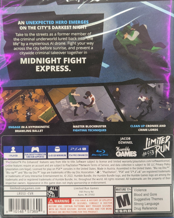 Midnight Fight Express [Limited Run #553] -- Playstation 4 (PS4) - for just $36.99! 