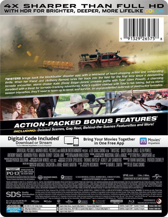 Twisters - Steelbook (4K Ultra HD + Blu-ray + Digital) - for just $47.99! 
